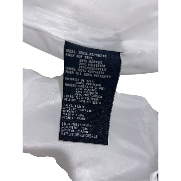 Weather Tamer Winter White Puffer Coat Faux Fur Removable Hood Size M - Picture 14 of 15